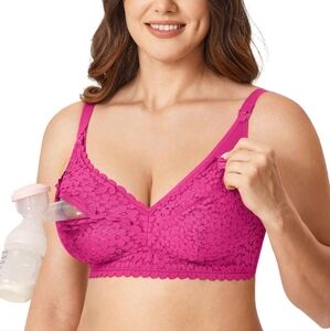 Women's Pumping Bra Hands Free Cute Lace Nursing Bras + bra extender